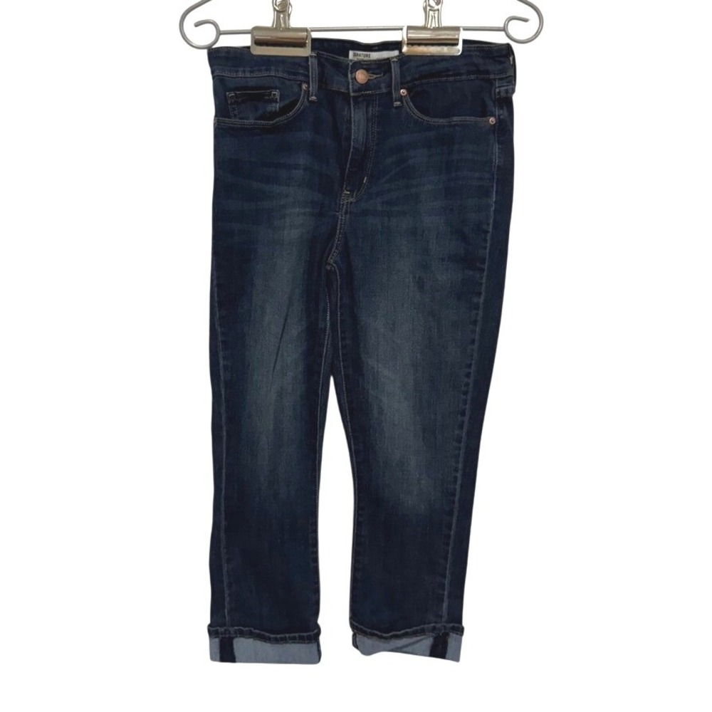 Signature Levi Strauss Modern Ankle Jeans‎ Dark Wash Denim Cropped